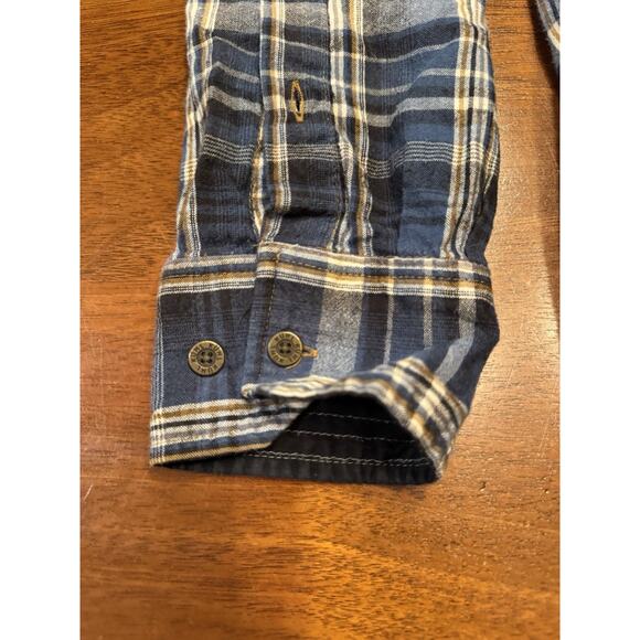 Medium Kuhl Cotton Blue Plaid Long Sleeve Button Up Shirt - Picture 5 of 10